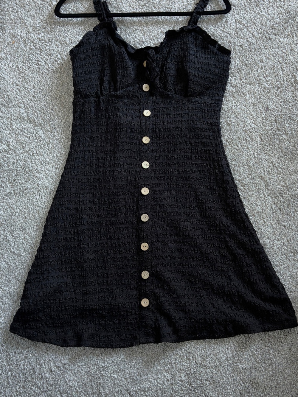 No Boundaries Black Button-Front Mini Dress
